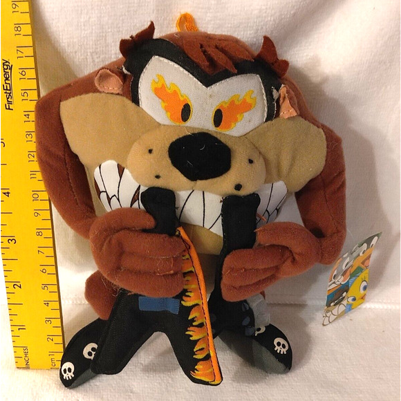 Taz Tasmanian Devil Eating Rock Guitar Plush Taz Looney Tunes by Nanco NWT - Picture 1 of 4